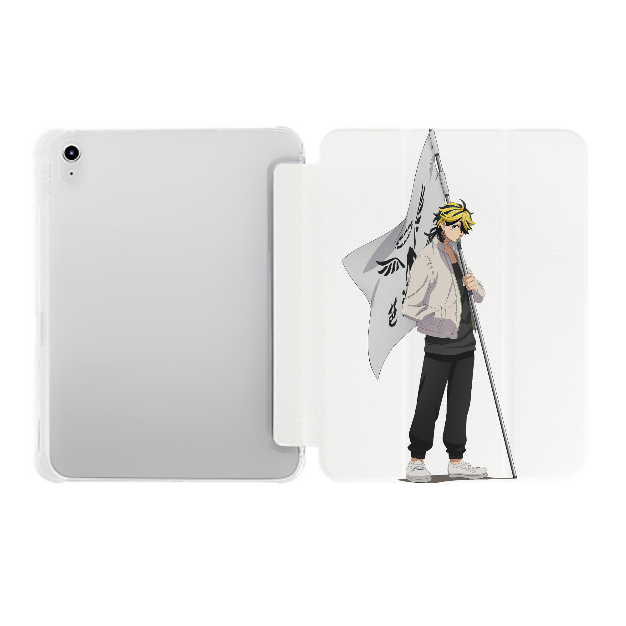 （画像用） 東京リベンジャーズ Tokyo Revengers IPad ケース ペン収納付き 三つ折りスタンド PUレザー×シリコン 対応機種9.5/10.5/10.9インチ